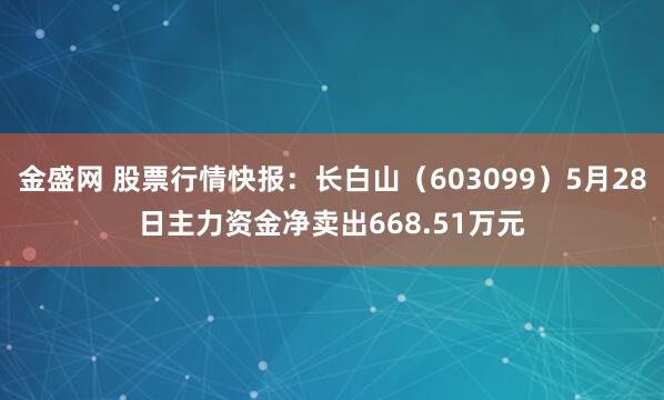 金盛网 股票行情快报:长白山(603099)5月28日主力资金净卖出668.51万元