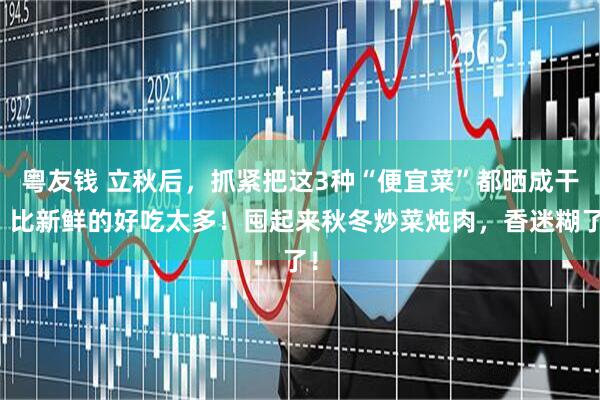 粤友钱 立秋后，抓紧把这3种“便宜菜”都晒成干，比新鲜的好吃太多！囤起来秋冬炒菜炖肉，香迷糊了！